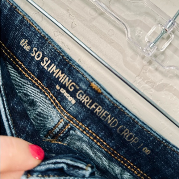 Chico’s‎ Cropped Jeans So Slimming Girlfriend SZ 00/2 Dark Wash Stretch SZ 00/2 - Picture 9 of 16